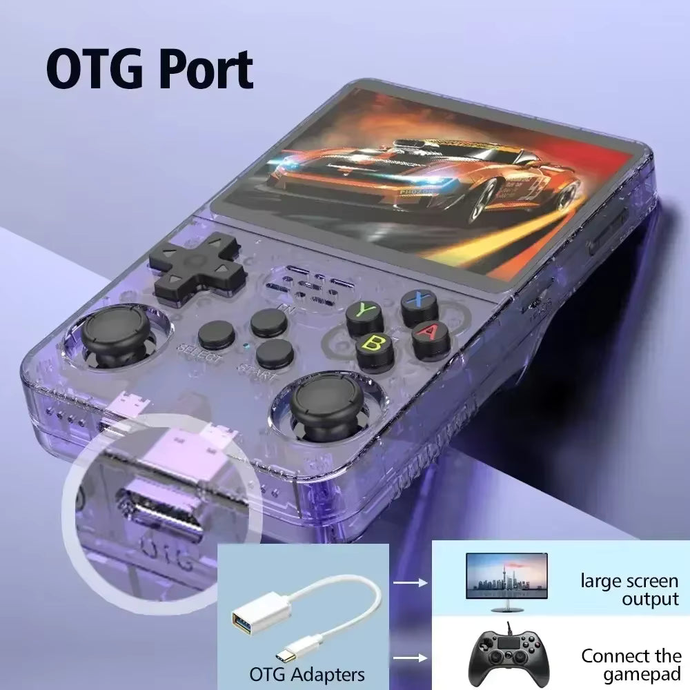 Consola de Videojuegos Retro Portátil R36S, Sistema Linux de Código Abierto, Pantalla IPS de 3,5 Pulgadas, Reproductor de Video Portátil de Bolsillo, 64 GB, 128 GB, Juegos
