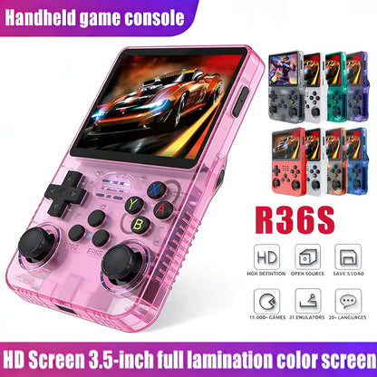 Consola de Videojuegos Retro Portátil R36S, Sistema Linux de Código Abierto, Pantalla IPS de 3,5 Pulgadas, Reproductor de Video Portátil de Bolsillo, 64 GB, 128 GB, Juegos